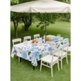 thumbnail image 4 of Outdoor Tablecloth with Umbrella Hole for Patio/Picnic/Party/Camping, Blue Hydrangeas Waterproof Table Cloth Rectangle Table Cover Washable, Spring Rustic Floral Butterflies Watercolor (52"x 70"), 4 of 9