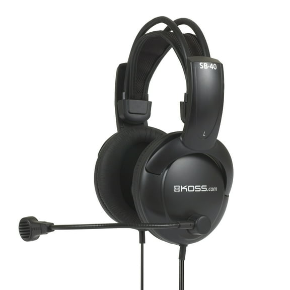 KOSS SB40 Communications Wired Headset, Black, 194738.101