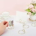 thumbnail image 3 of Alloy Place Card Holder Cute Table Card Holder for Wedding Decoration Round Golden 60x37.5mm, 3 of 7