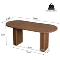 thumbnail image 2 of Mesa de comedor ovalada Weselon de 180 cm, base de listones de madera, nogal, 2 of 8