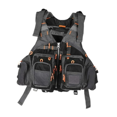 APLVFFZH Fishing Vest Reflective Practical Lightweight Multipurpose Comfortable Black