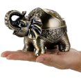 thumbnail image 3 of Cenicero vintage a prueba de viento con tapas - Cenicero de mesa de modelado de elefante retro para uso en interiores y exteriores, decoración retro para el hogar y la oficina Bronce, 3 of 3