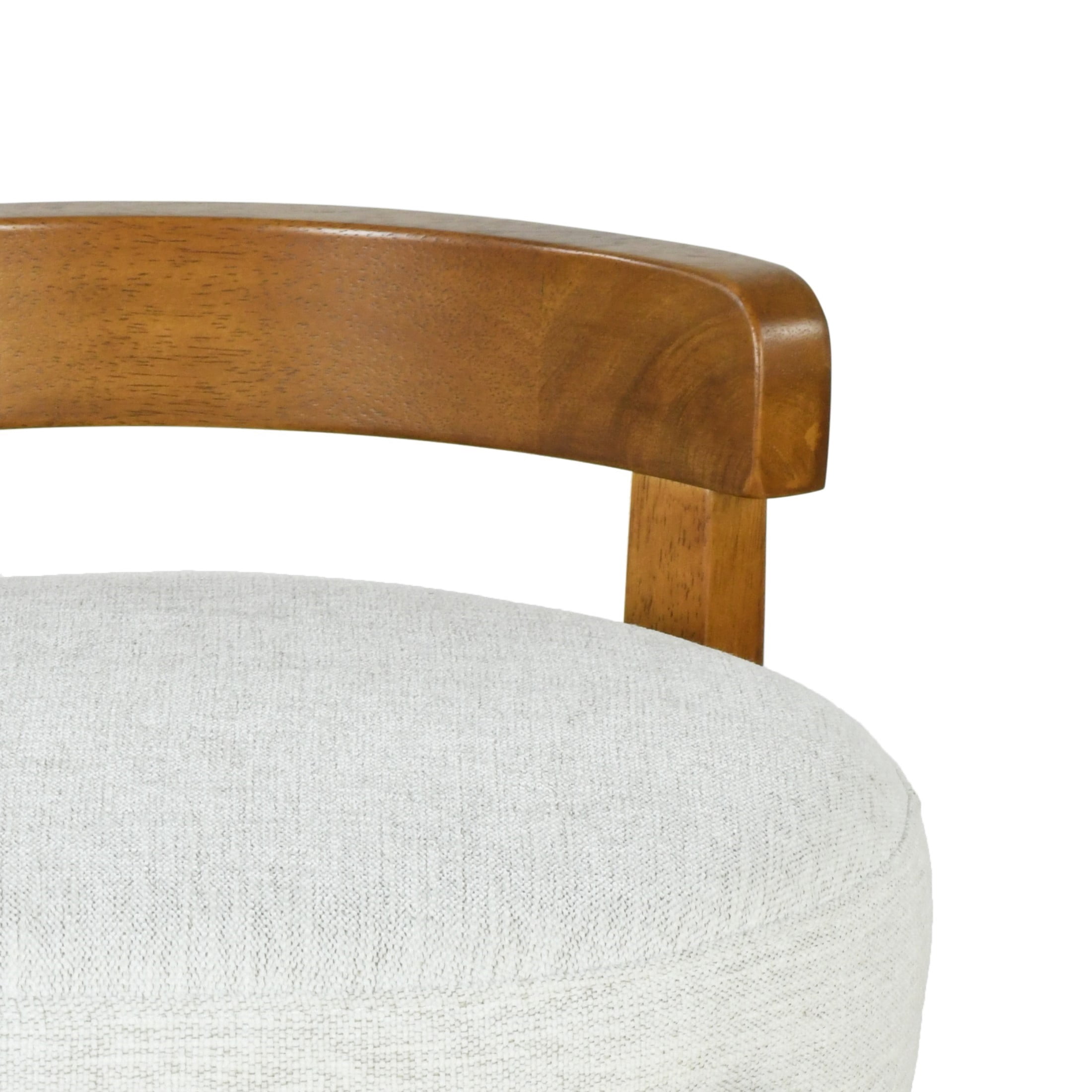 Christopher Knight Home Rustic Upholstered Bar Stools with Round Backs, Solid Wood Frame, Ivory, Set of 4