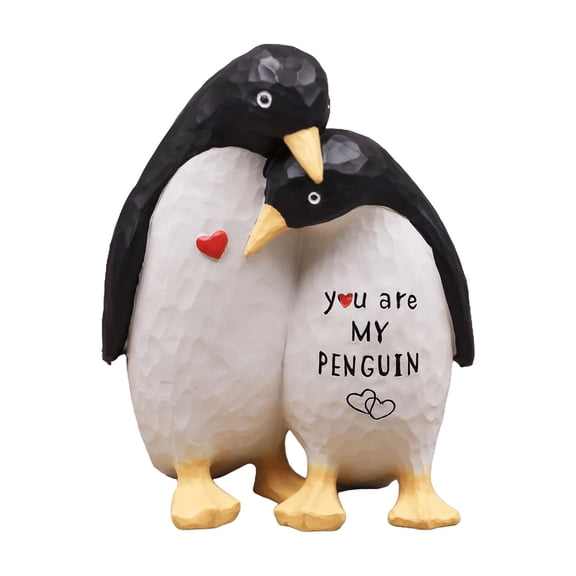 Romantic Couple Penguin Figurine, Anniversary & Wedding Gift for Couples, Meaningful I Love You Decor Gift for Wife Husband,Birthday Present for Girlfriend Boyfriend,Valentines Day & XMAS Home Accent