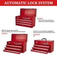 thumbnail image 3 of 20.3“ Metal Tool Box with Drawer Portable Steel Metal Tool Box with Protective Liner and Metal Latch Closure and Lock for Garage, Home and Warehouse (Red-3 Drawers), 3 of 11