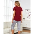 thumbnail image 2 of MyFav Women's Capri Pajama Sets Plus Size Sleepwear Top with Capri Pants 2 Piece Loungewear Set,XL, 2 of 7