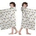 thumbnail image 4 of White Bigfoot and Tree Pattern Hooded Bath Towel，60"x35" for Ages 3 To 12 Kids, Quick Dry Lightweight Soft Microfiber Hood Beach Towel Cover Up for Kids, 4 of 7