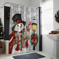 thumbnail image 4 of Shower Curtain 66"W x 72"L Winter Christmas Snowman Presents Gray Fabric Shower Curtains Set with Hooks Water Repellent Bathroom Curtains Machine Washable Bathroom Accessories, 4 of 7