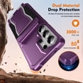 thumbnail image 6 of For Samsung Galaxy S25 Ultra Phone Case,With Contractile Kickstand,Card Slots,Anti-Scratch PU Leather + TPU Hybrid Shockproof Heavy Duty Anti-fall Drop Protection,Tough Rugged Phone Case,Purple, 6 of 6