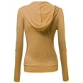 thumbnail image 2 of FashionOutfit Women's Basic Slim Fit Cotton Lightweight Zipper Hooded Jackets, 2 of 3