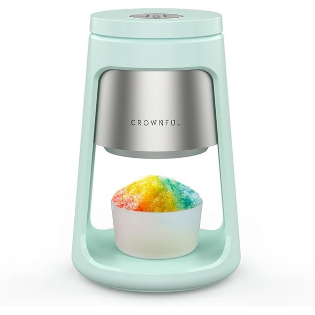 CROWNFUL Shaved Ice Machine, Snow Cone Machine with 2 Ice Cups, Ice Shaver Machine for Snow Cones, Snowballs, Frozen Cocktails and More, Easy to DIY