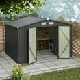 thumbnail image 2 of Gymax 10' x 7.7' Outdoor Storage Shed w/ 4 Vents Lockable Doors Waterproof & Windproof, 2 of 9