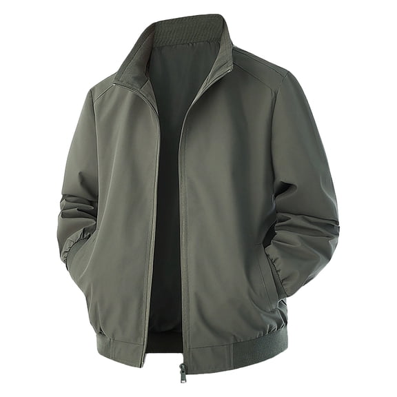 Daznico Winter Coats for Men,Casual Stand Collar Jacket Autumn Winter Lightweight Outerwear Windbreaker Slim Fit Daily Wear Commute Versatile Modern Style,Size:XXL