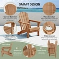 thumbnail image 6 of WestinTrends Malibu 5-Piece HDPE Adirondack Chair Outdoor Patio Square Table Conversation Set, Teak, 6 of 15