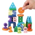 thumbnail image 4 of Wooden Number Blocks Counting Puzzle Shape Sensory Toy Toddler Preschool Learning Activity Set With Math Symbols Fine Motor Skills Development Ages 18 Months+, 4 of 9