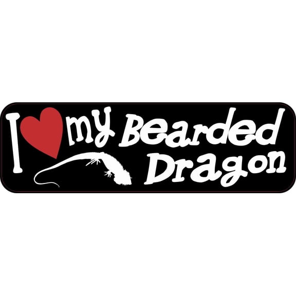 10in x 3in I Love My Bearded Dragon Bumper Sticker Vinyl Vehicle Decal