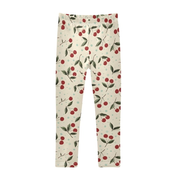 joogoo Girls' Leggings Vintage Cherry Yoga Pants 6T