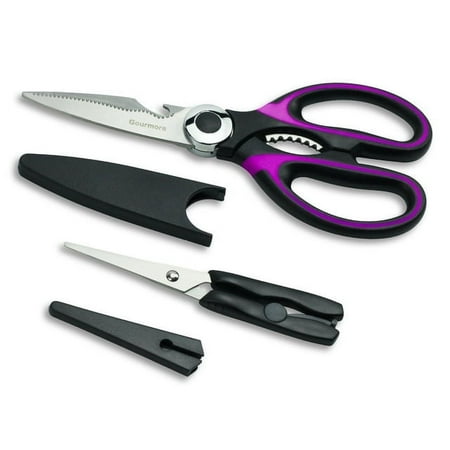 

Premium Kitchen Scissors Multi-Purpose Sharp Blades with Protective Cover for Chicken Poultry Fish Meat Bones Vegetables Herbs Bottle opener Nuts Shell Cracker and BBQ