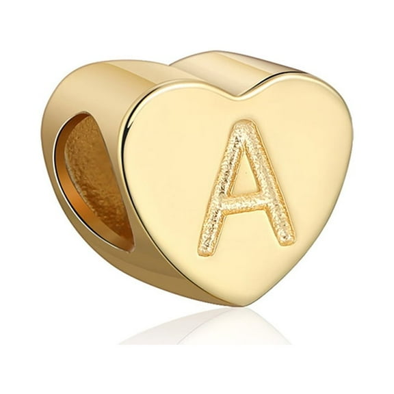 Initial Heart Charms Gold Plated  Sterling Silver Womens Ginger Lyne Collection