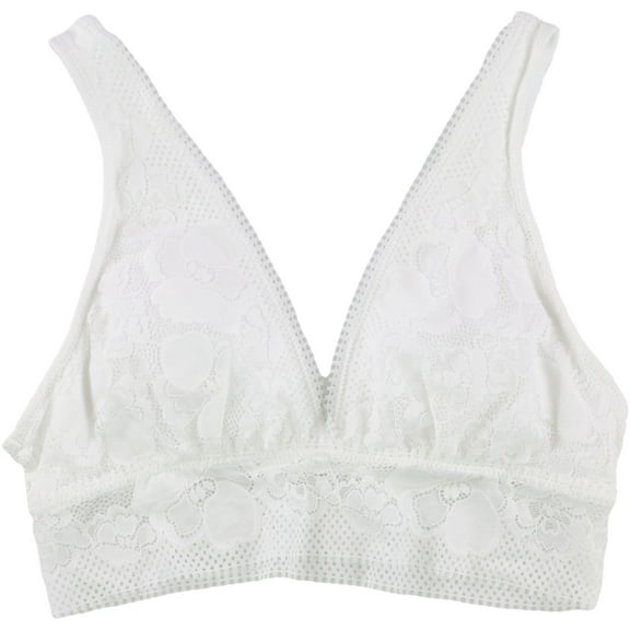 American Eagle Womens Floral Lace Bralette, White, Small