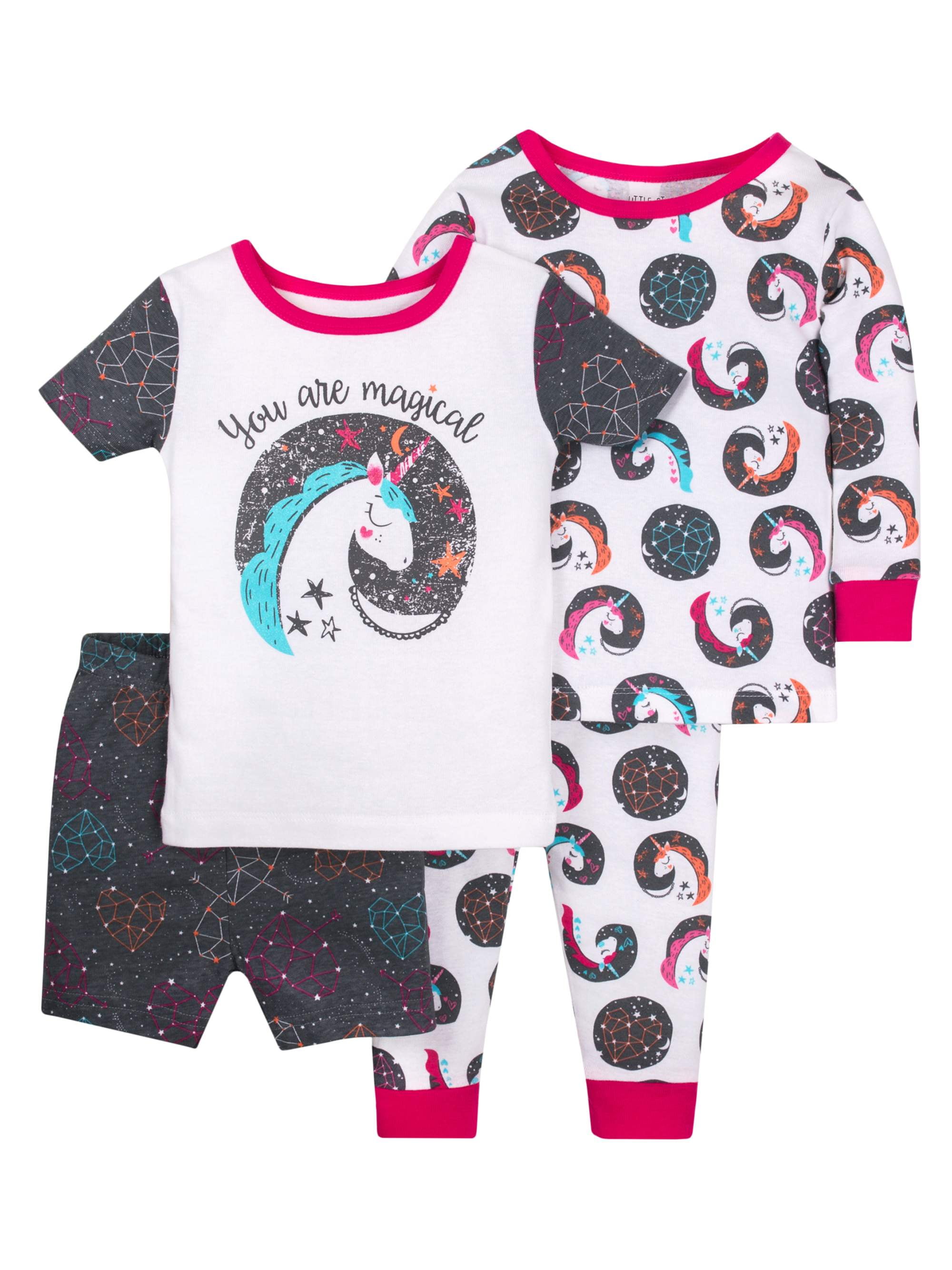Little Star Organic Baby toddler girl snug fit mix 'n match pajamas ...