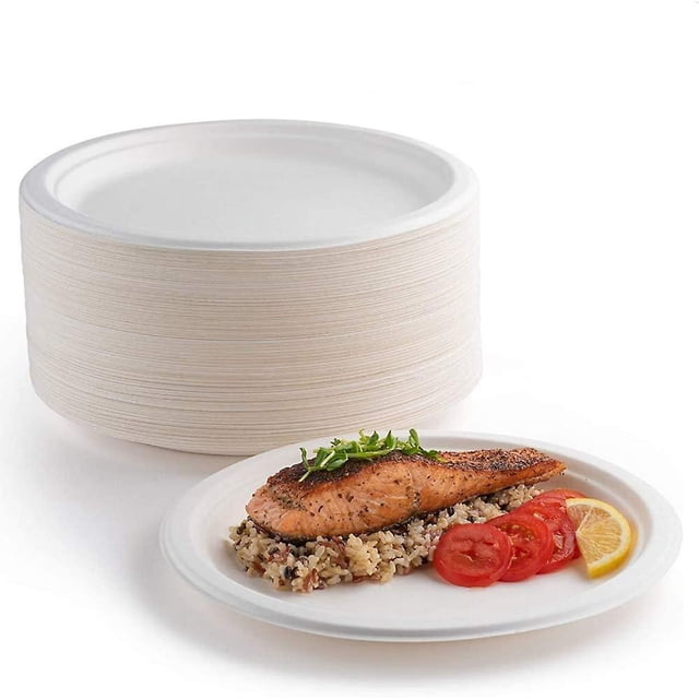 100 platos de papel biodegradables YONGSHENG 23 cm 100 unidades