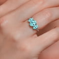 thumbnail image 5 of Gem Stone King 10K White Gold Blue Apatite and White Lab Grown Diamond 3 Stone Engagement Ring for Women (2.29 Cttw, Gemstone Birthstone, Available in Size 5, 6, 7, 8, 9), 5 of 6