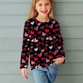 thumbnail image 6 of Edvintorg Girls Long Sleeve Shirts Cute Valentine's Day Heart Printing Pullover Tops Tshirts Crewneck Dressy Casual Blouses Holiday Clothes 3-14 Years, 6 of 7