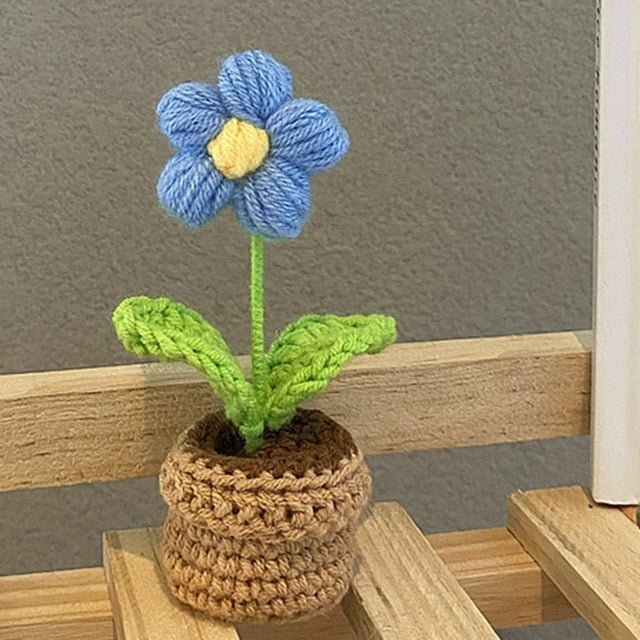 Finished Hand Woven Crochet Flower Non Braking Non Fading Crochet Flower for Table Home and Car Decoration