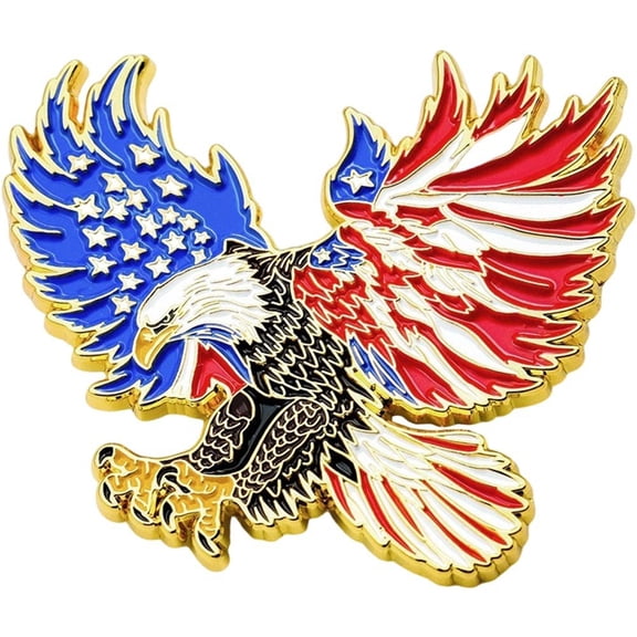 Jiibva American Eagle Brooch Pin USA Flag Eagle Lapel Pin 4th of July Pin Badge for Independence Day Clothes Bags Accessories