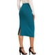 thumbnail image 3 of Falda recta de mujer Inspire Chic, midi, de cintura alta, tipo lápiz, XS, azul pavo real, 3 of 6