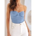 thumbnail image 6 of Womens Tube Tops Summer Outfits Beach Vacation Clothes Sweaters Strapless Sleeveless Tank Tops Blue XL, 6 of 9