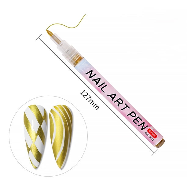 Fiudx Bolígrafo para Decoración de Uñas, Herramienta para Dibujar Grafitis, Esmalte Acrílico de Línea Fina, Pigmentos Seguros y de Bajo Olor, Diseños Florales con Patrones Diy, para Entusiastas Del A