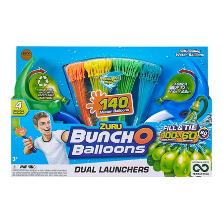 Bunch O Balloons 2 Launchers with 140 Rapid-Filling Self-Sealing Water Balloons by ZURU
