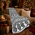 thumbnail image 3 of Black White Tribal Geometric, Cozy Friendship Quote Scene, Warm Flannel Blanket for Living Room and Reading Nook, Art Lovers Thanksgiving Gift, Artistic Home Decor, 3 of 9