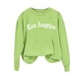 thumbnail image 4 of UTSJKR Letter Print Sweatshirts for Women Long Sleeve Crewneck Spring Fashion Loose Fit Blouses Lightweight Casual Outfits Army Green XXL, 4 of 4