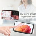 thumbnail image 4 of Allytech Galaxy S21 Case with Zipper Pocket & Cards Holder, Floral Slim Wallet Case for Girls Women Shockproof Stand Compatible with Car Mount Phone Case for Samsung Galaxy S21 -Pink, 4 of 9