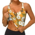 thumbnail image 3 of Uemuo White Floral and Butterflies Pattern Women's Sports Bra - High Impact Support, Breathable, and Comfortable Athletic Bra for Running, Yoga, and Workouts, 3 of 9