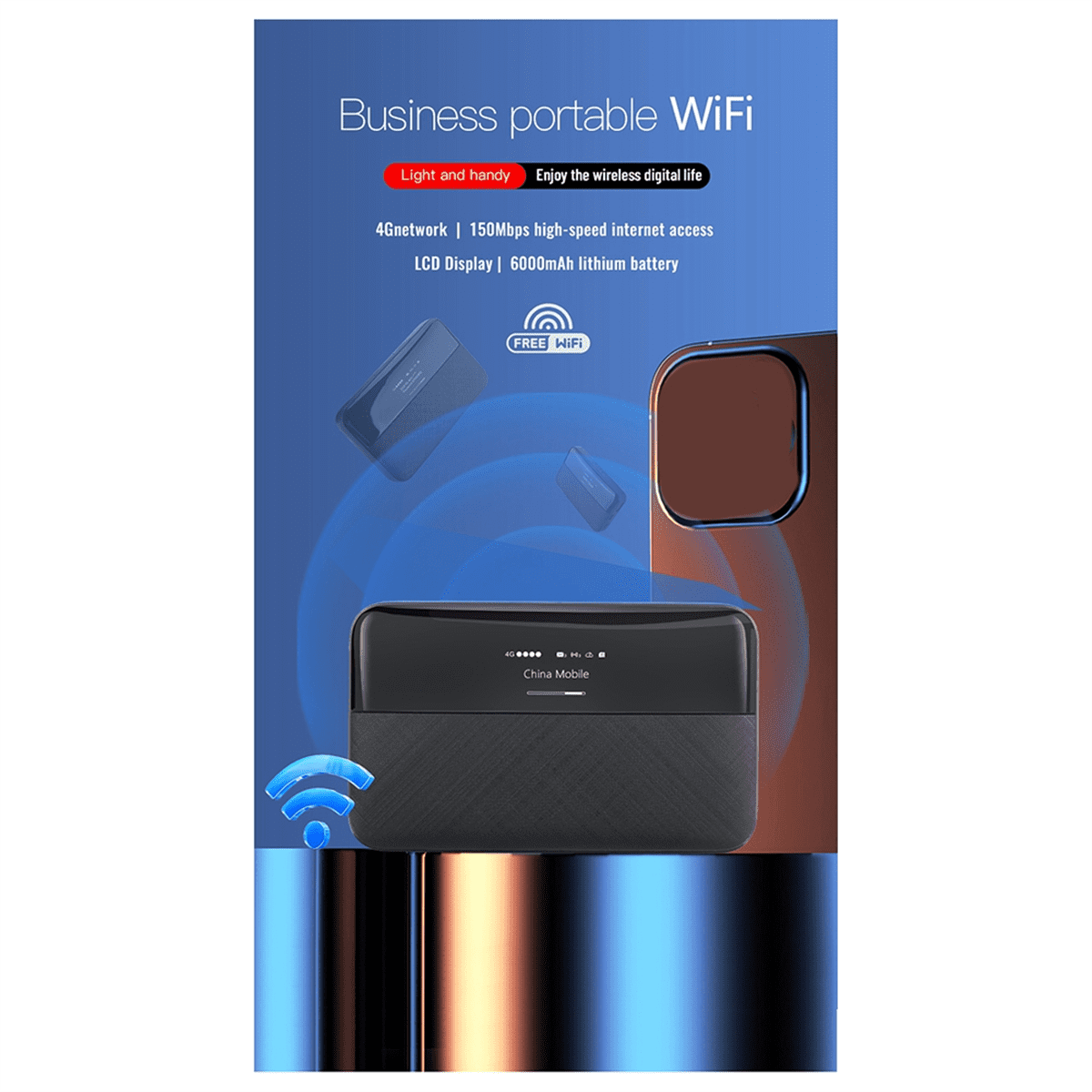 6000mAh Unlock 4G Pocket Wifi 150Mbps Portable Wireless Mobile Router Modem 4g Wifi Sim Card Outdoor Hotspot Mini Router