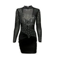 thumbnail image 3 of New High Neck Backless Rhinestone Mesh Slim Fit Sexy Dress, 3 of 8