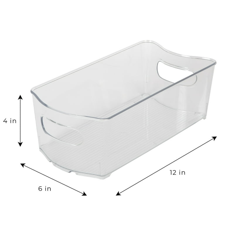 Stackable Refrigerator Bin with Handle - 6 x 12 Inch