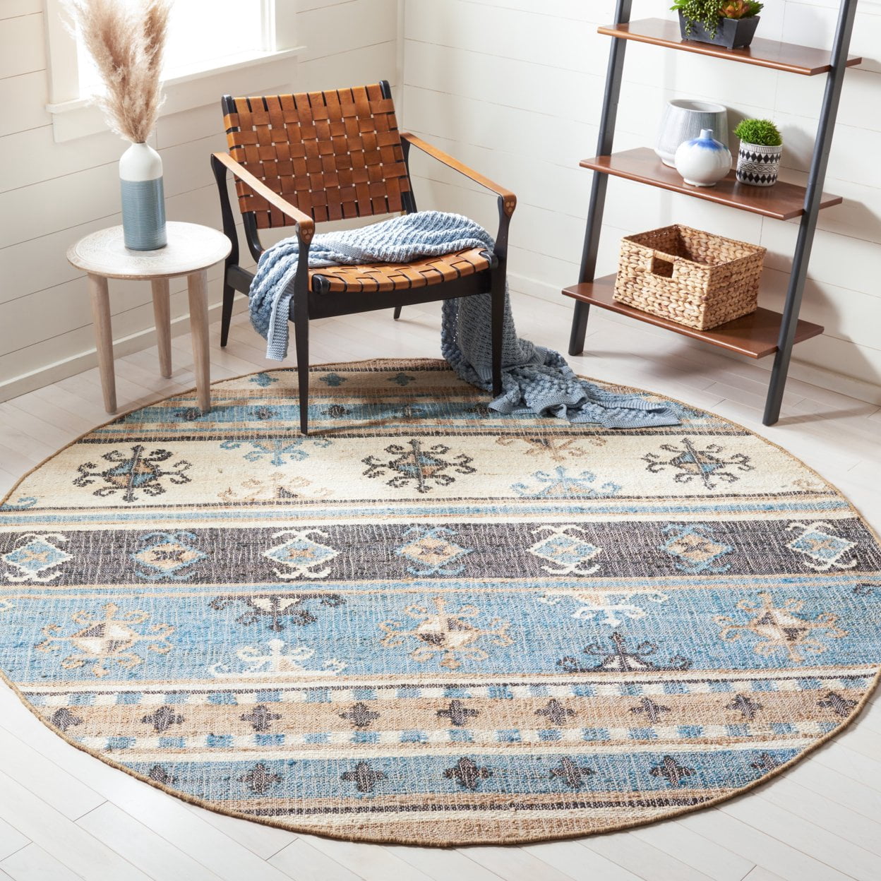 SAFAVIEH Kilim Elsie Tribal Area Rug, Blue/Ivory, 8' x 10'
