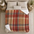 thumbnail image 5 of Autumn Plaid Living Room, Festive autumn celebration Scene, Warm Flannel Blanket for Living Room and Reading Nook with Detailed Artwork, Art Lovers autumn celebration Gift, Festive Home Decor, 5 of 9