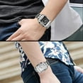 thumbnail image 2 of Relojes para hombre Cronógrafo Relojes deportivos de 12 tiempo de tiempo de tiempo de 3ATM Caja blanca impermeable metal plateado Reloj de luminoso Hugo Reloj para hombre, 2 of 6