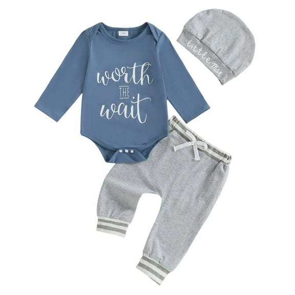 Zshosam Baby Clothes Newborn Newborn Infant Baby Boy Clothes Fall Winter Outfits New to The Crew Outfit Toddler Baby Boy Clothes Set Size 0 3 Months,(Dark Blue 0-3 Months)