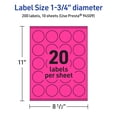 thumbnail image 6 of Avery Printable Round Labels, Neon Magenta, 1.75" Diameter, 200ct, 6 of 11