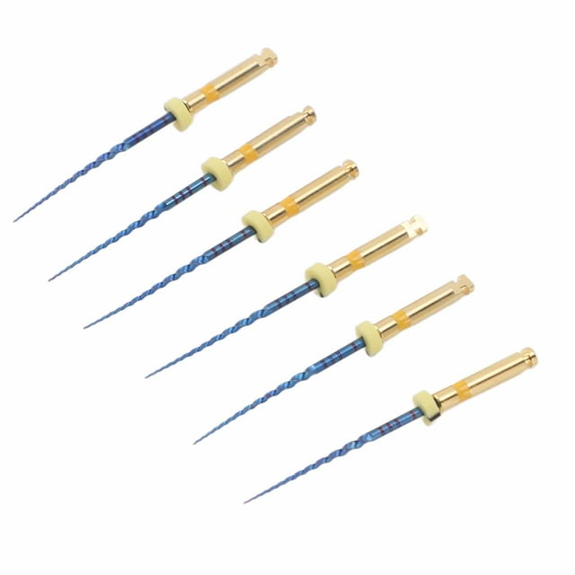 Gold Endodontic File Set, 6pcs Canal File Rustproof for Replacement 0.83in,0.98in