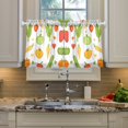 thumbnail image 2 of Yayeee Kitchen Curtains Tier Pair Light Filtering 27"x24" Rod Pocket Short Cafe Window Panel, White Vegetables Pattern, 2 of 7