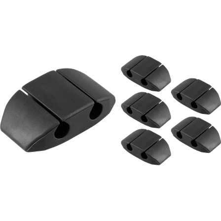 Cordinate Cable Management Dots, Dual Slot, Black, 6pk