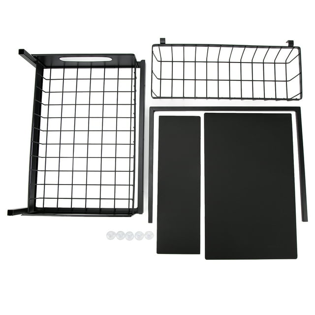 L Shape Under Sink Organizers 2 Tier Load Capacity 50lbs Multi Use Slide Out Cabinet Organizer for Kitchen Bathroom Black